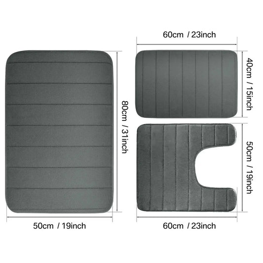 Complete Home and Apparel Memory Foam Bath Mat Non Slip