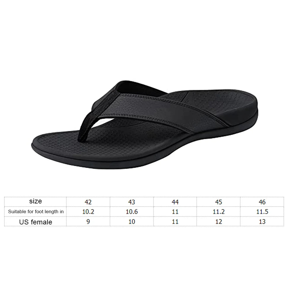 Men Orthotic Arch Support Flip Flops Non Slip Beach Slippers