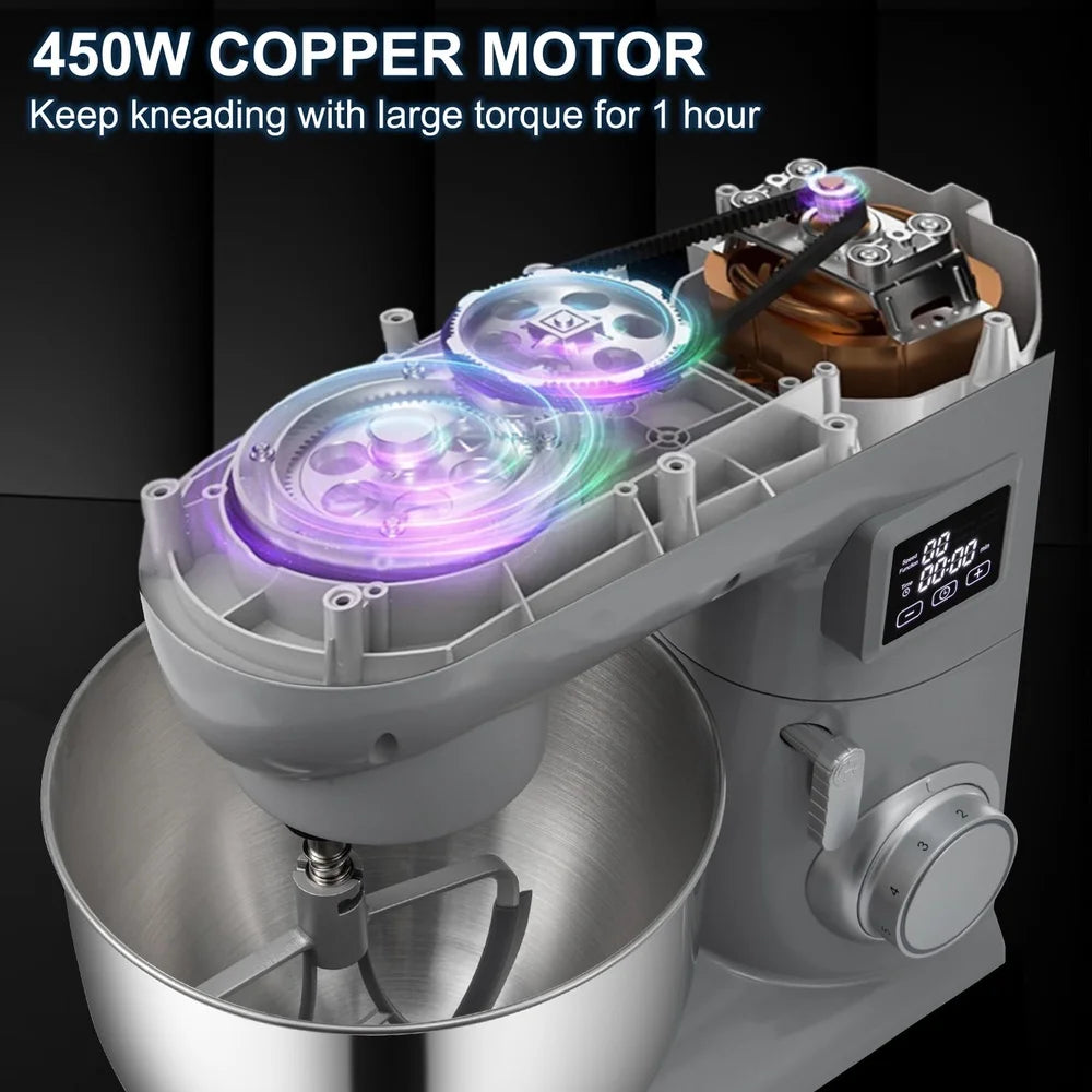 XMSJ 450W Stand Mixer With Stainless Steel Bowl LCD Control