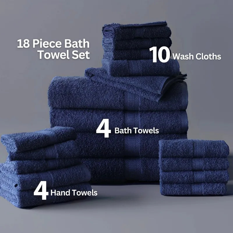 Guangdong Cotton Towel Set 18 Piece Soft And Absorbent