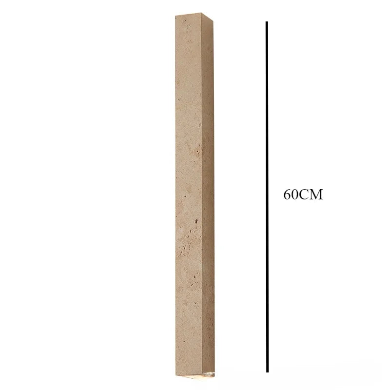 Outdoor Wall Lamp Travertine Stone Japanese Style LED Light