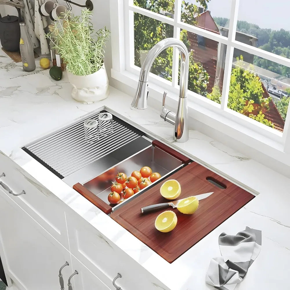 Undermount Kitchen Sink Workstation T304 Stainless Steel