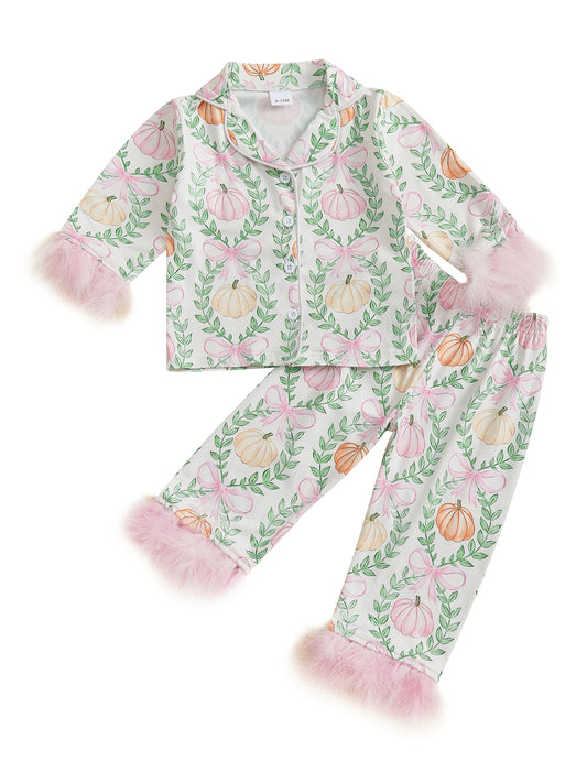Halloween Ghost Print Pajama Set For Boys Sleepwear