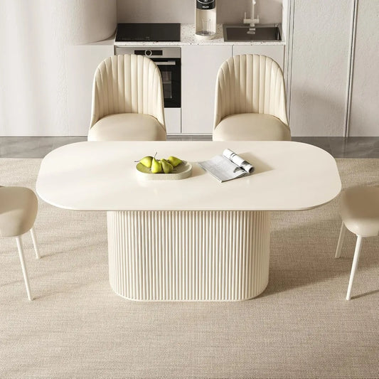 Ticify Modern Dining Table With Pedestal Base And Top