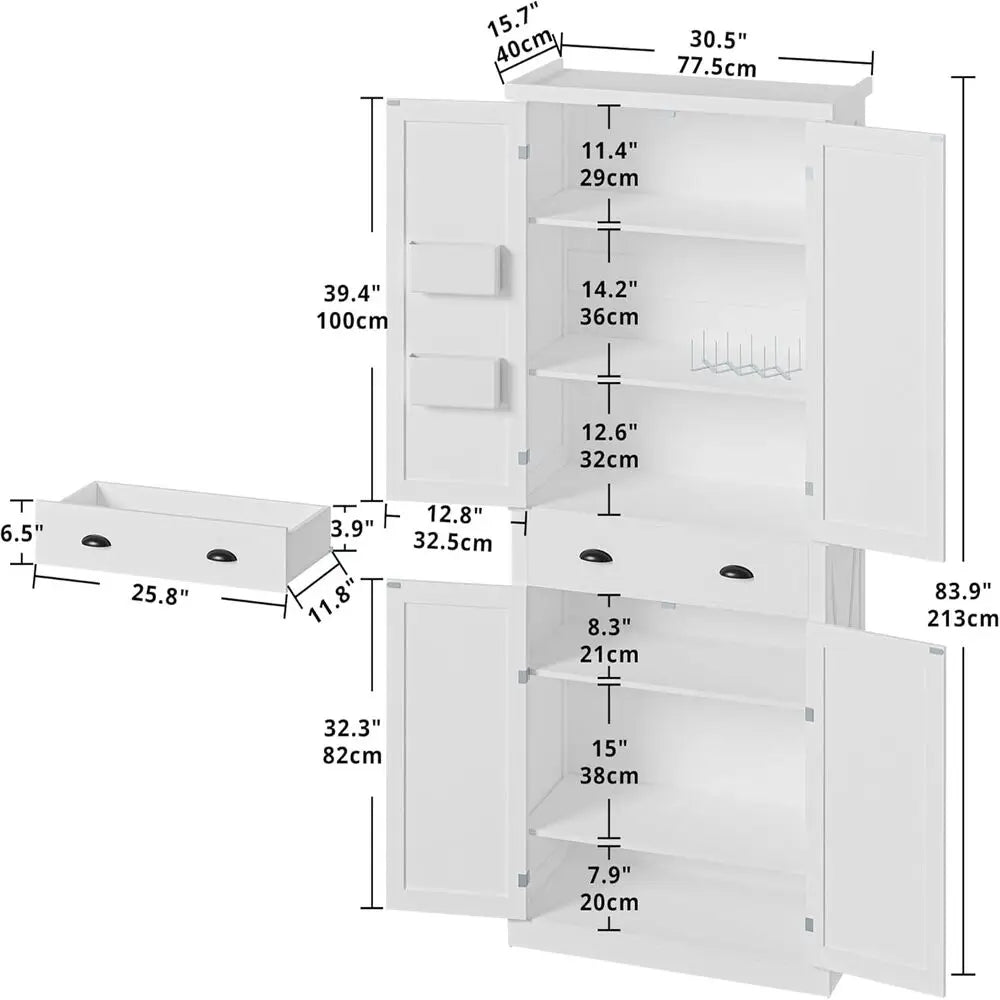 IRONCK Kitchen Pantry Storage Cabinet With Barn Doors