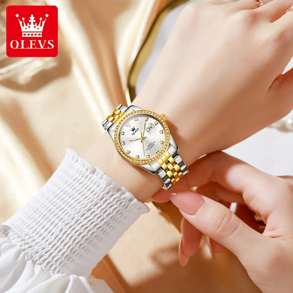 OLEVS Elegant Quartz Watch For Men Waterproof Luminous Dial