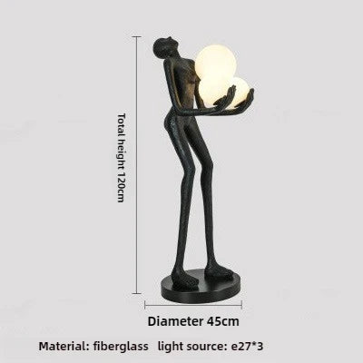 Nordic Humanoid Floor Lamp Sculpture Design Exhibition Hall