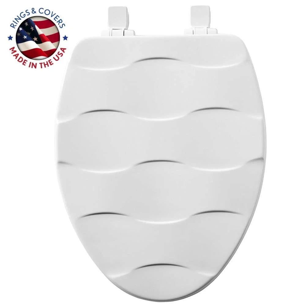 XMSJ Slow Close Elongated Toilet Seat Wood Universal Fit