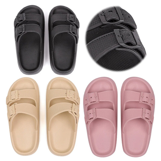 Cloud Slides Non Slip Bathing Slippers Adjustable Buckles EVA