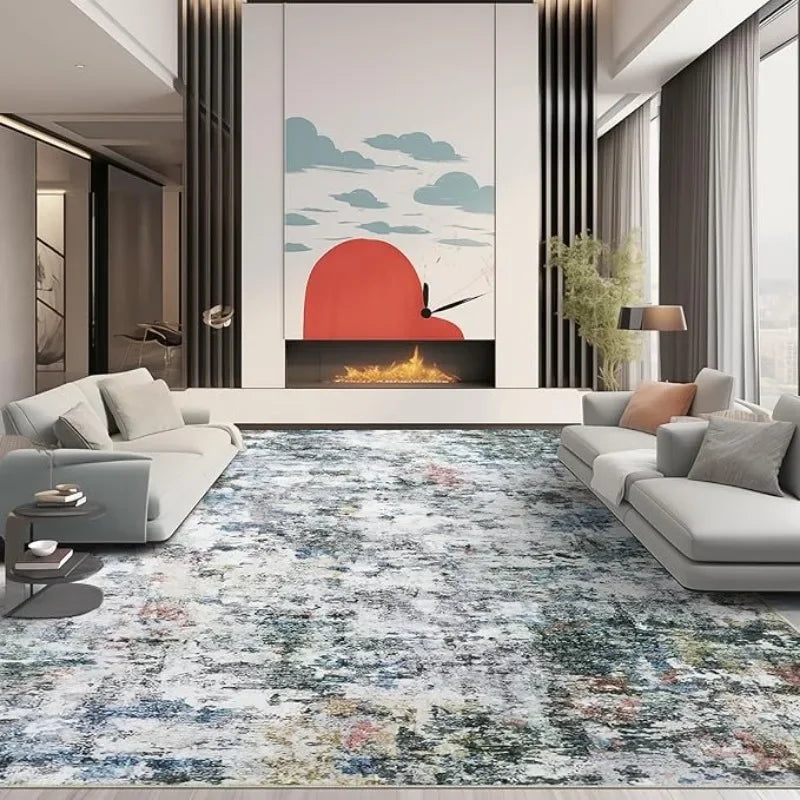 Evich Modern Abstract Washable Area Rug For Living Room