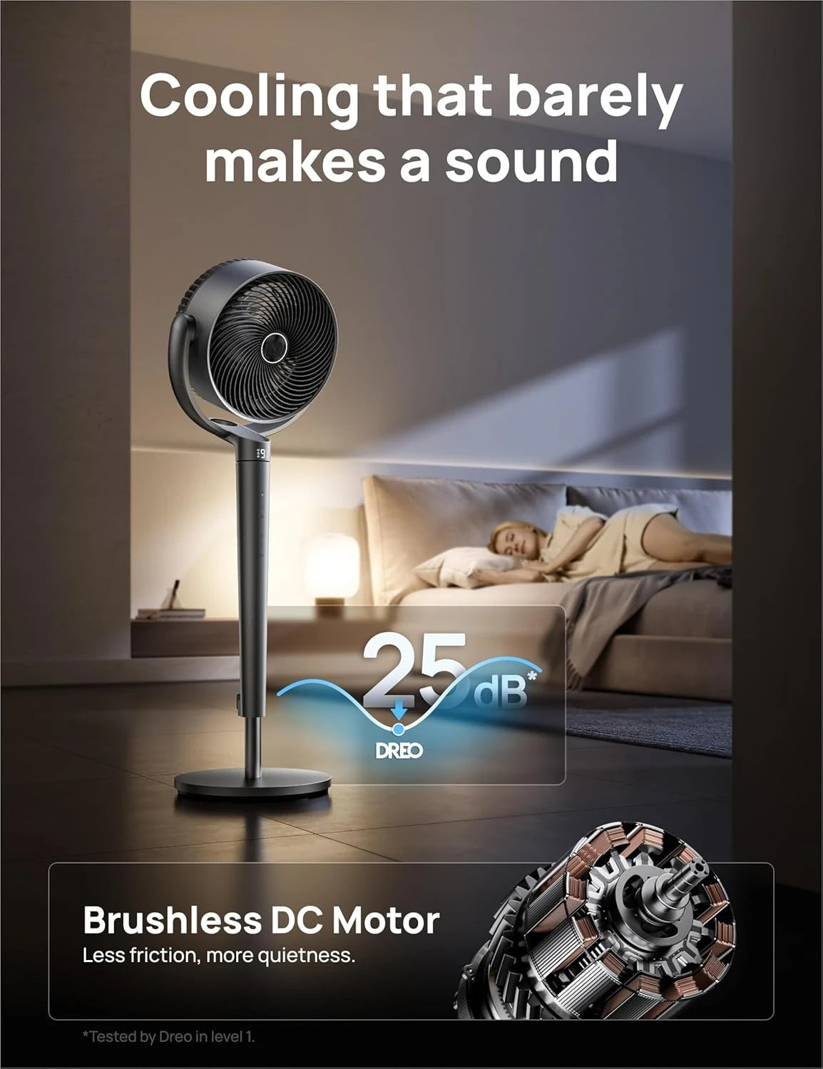 Omni Directional Quiet Oscillating Floor Fan With Control