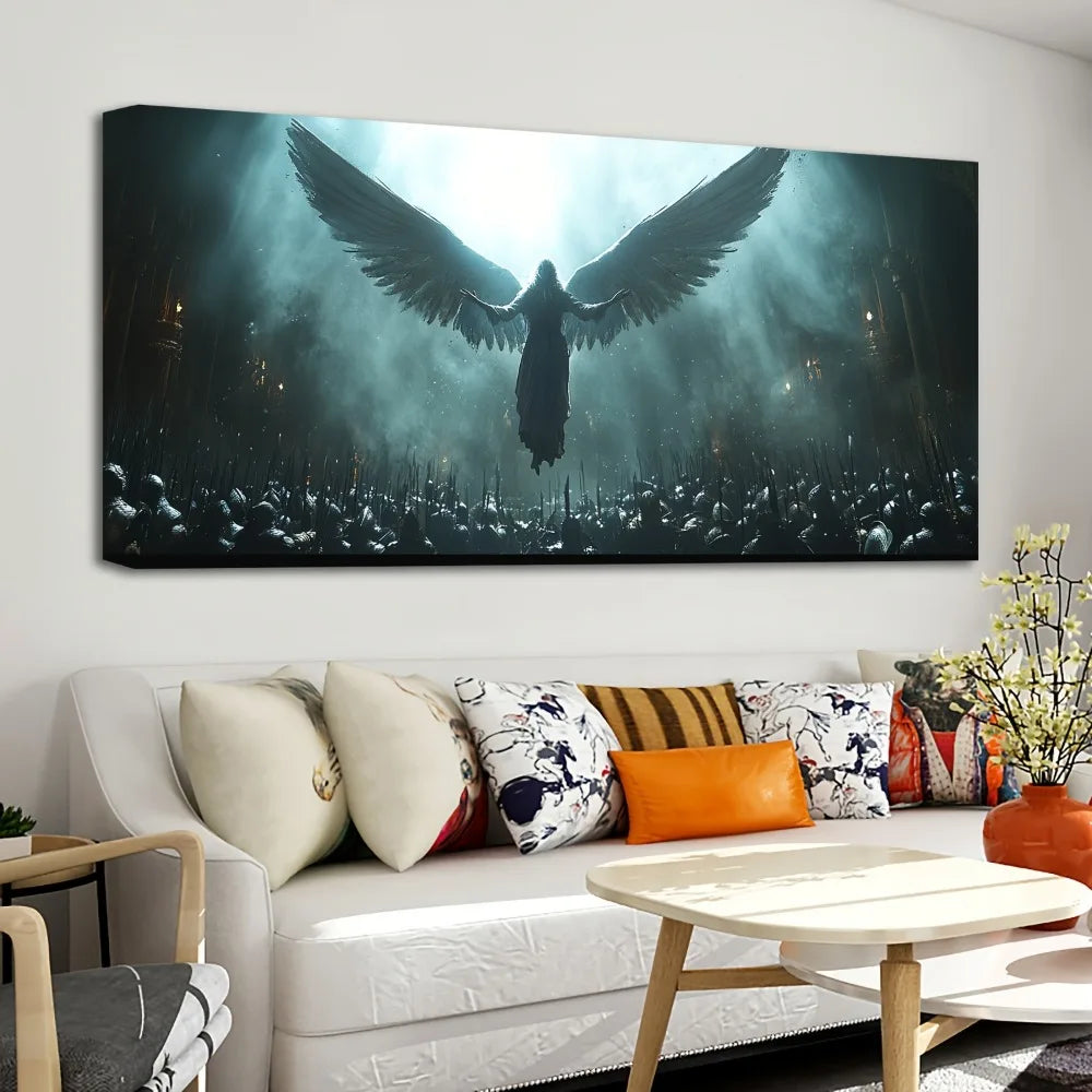 Dream Angel Canvas Wall Art With Pine Wood Frame Decor