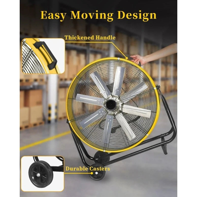 Hign-concerned High Velocity Floor Fan Three Speed Drum