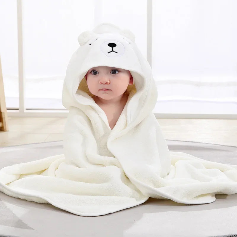 Cartoon Animal Hooded Baby Bath Towels Soft Newborn Toddler
