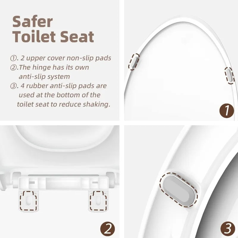 Hign-concerned Elongated Toilet Seat With Slow Close Hinges