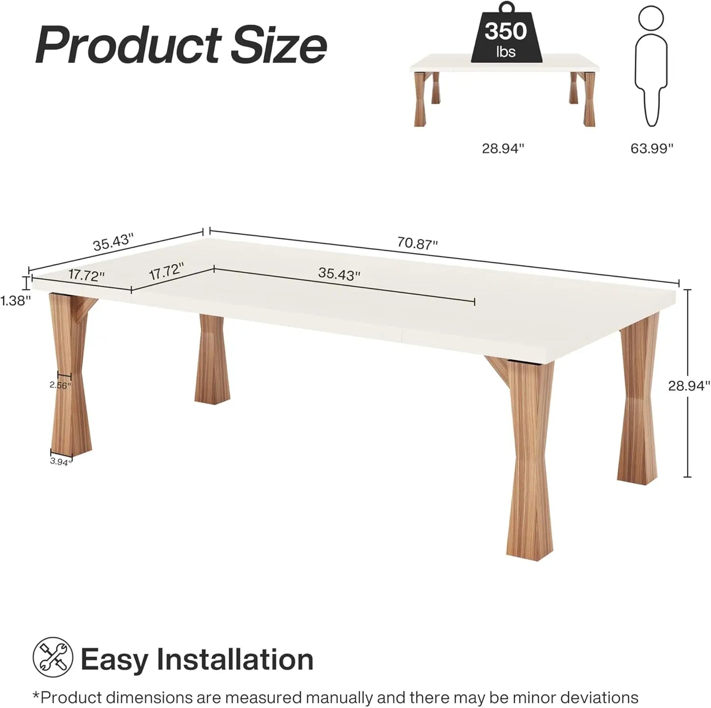 XMSJ Modern Dining Table For Family Dining Room Setup