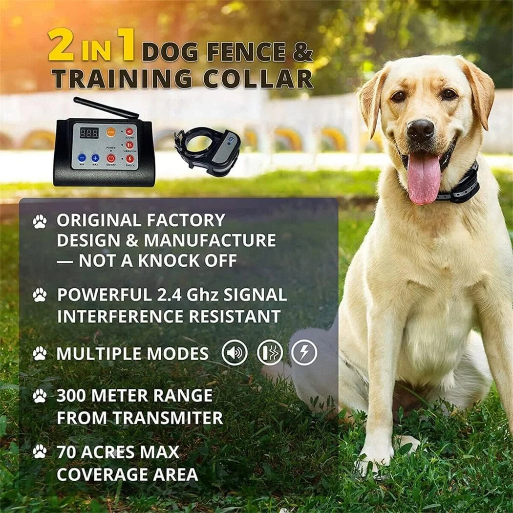 Wireless Dog Fence System For Three Dogs Adjustable Range