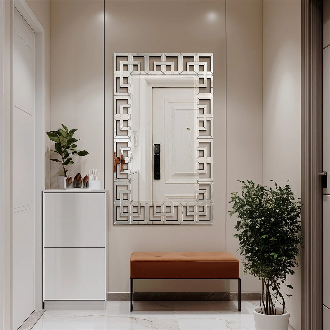 LUVODI Modern Wall Mirror Beveled Glass Rectangle Decor