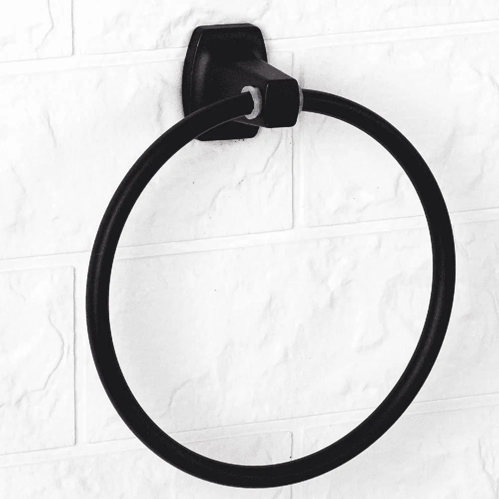 XMSJ Square Wall Mount Towel Ring Rust Resistant Zinc Alloy