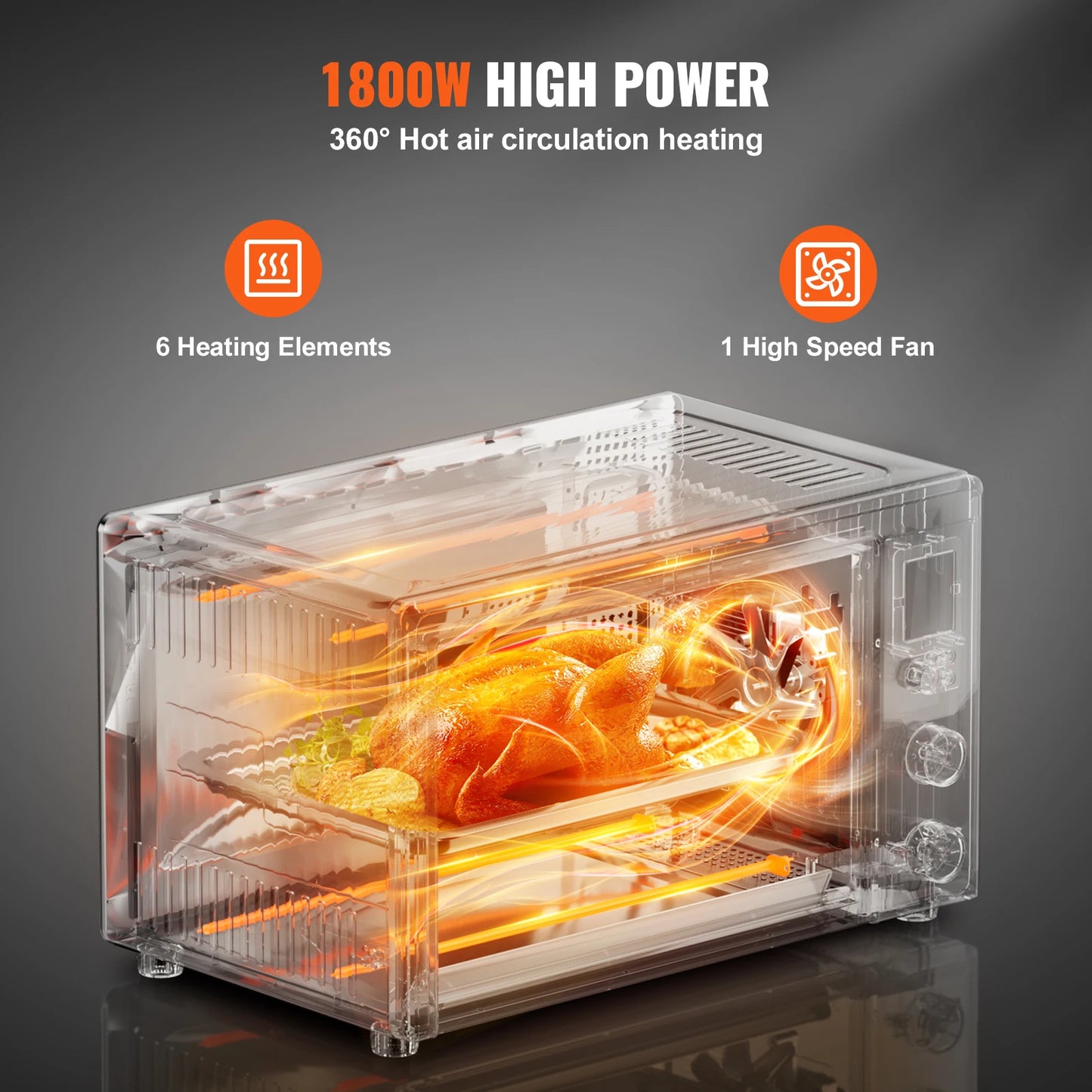 SucceBuy 10 In 1 Multifunctional Convection Oven 1800W