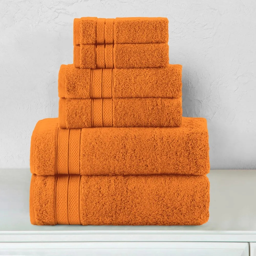 Hign-concerned Turkish Cotton 6 Piece Towel Set Fast Dry