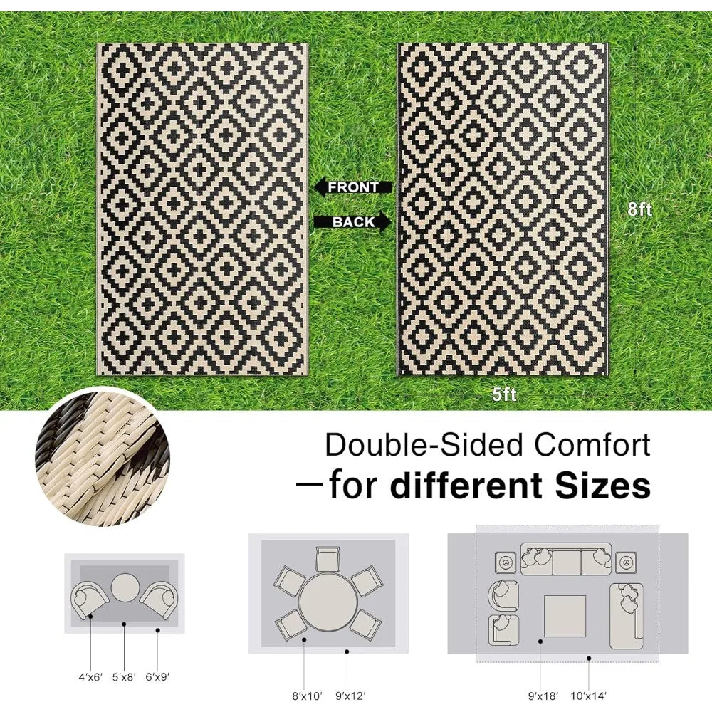 Hign Concerned Waterproof Outdoor Straw Rug For Patio