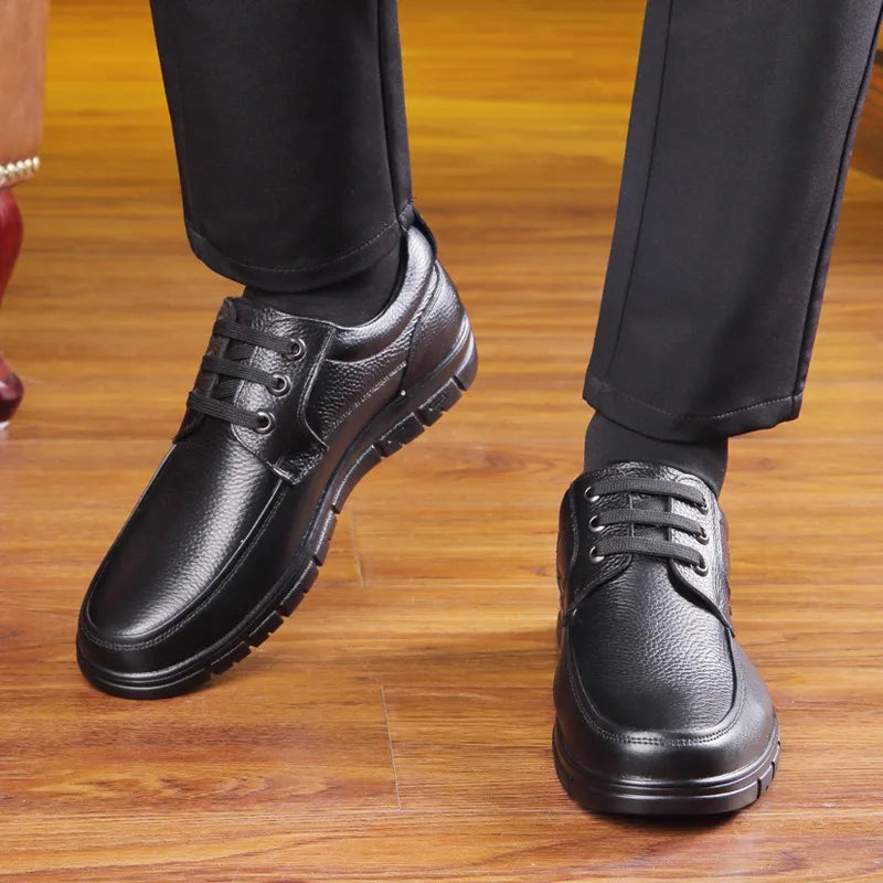 CColinican Men Genuine Leather Casual Shoes Lightweight