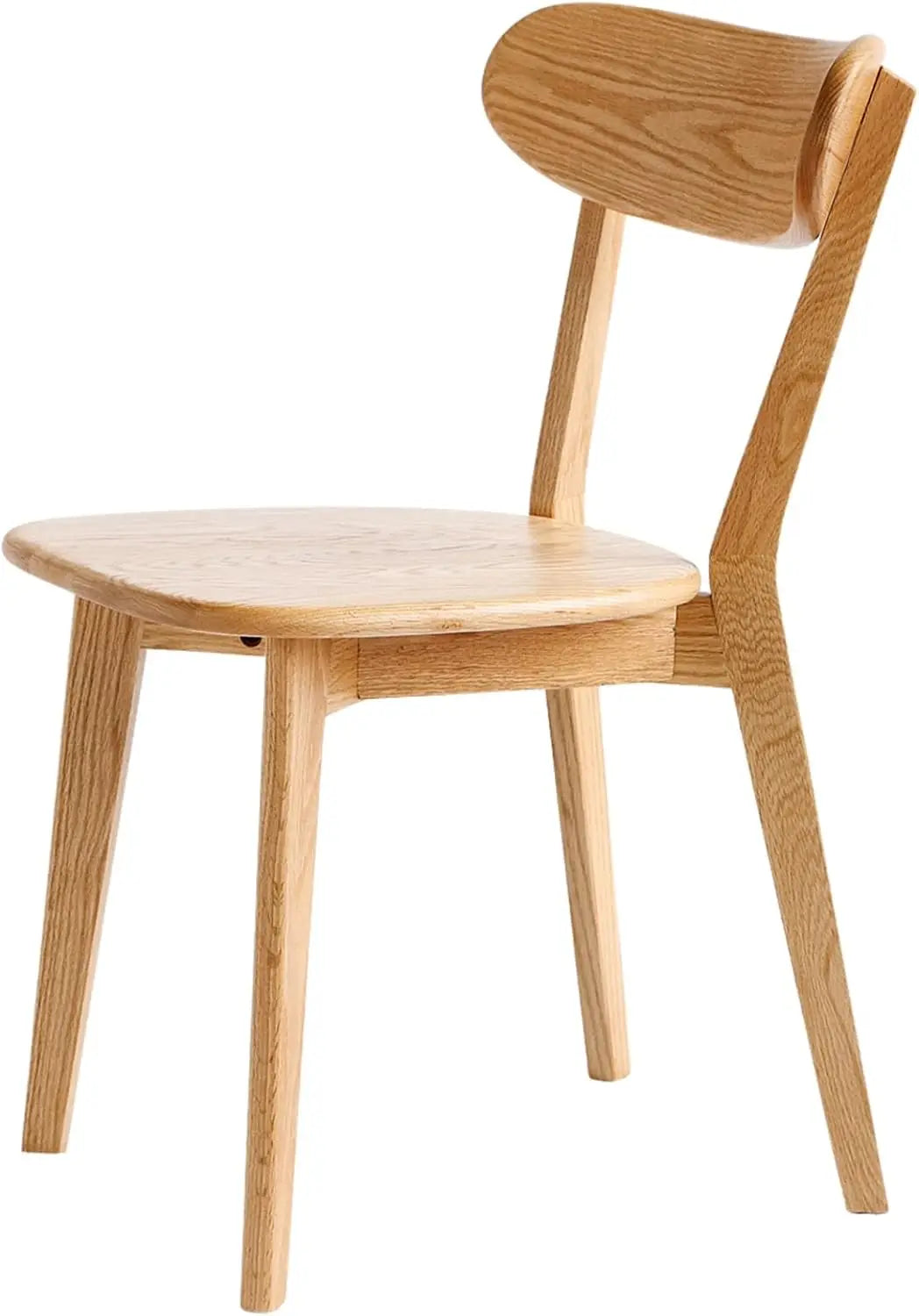 Frame Oak Wood Dining Chairs Modern Wide Backrests