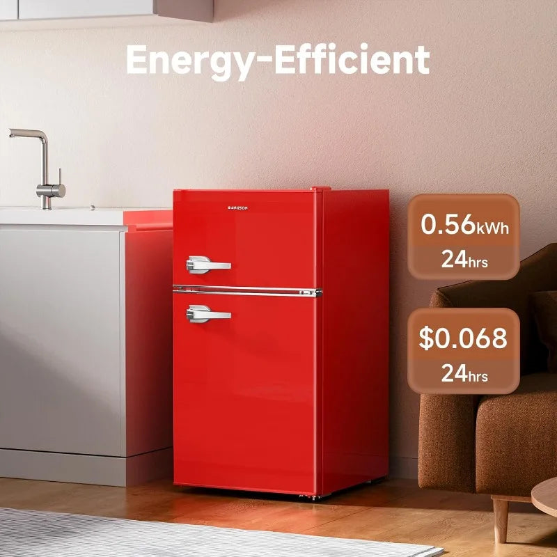 XMSJ Mini Fridge Freezer Compact For Bedroom Dorm Unit