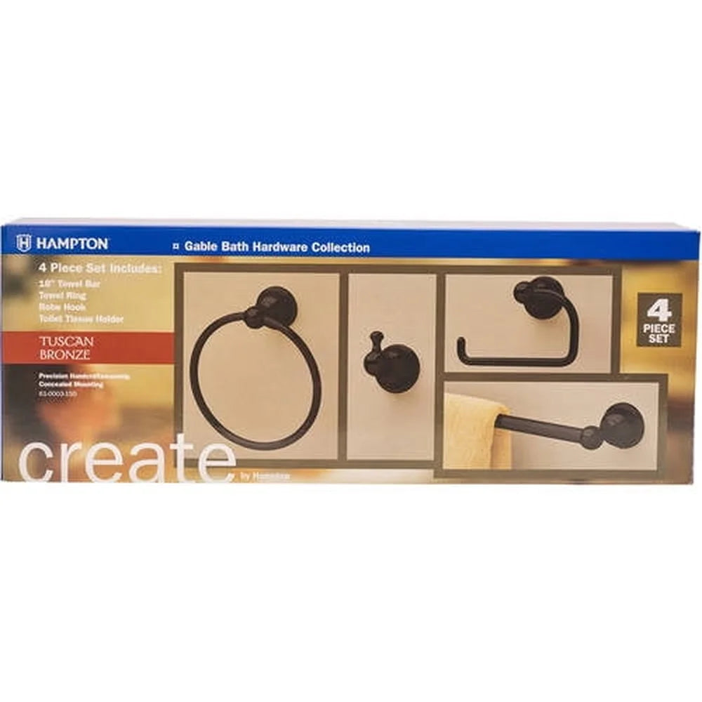 Complete Home And Apparel 4 Piece Robe Hook Towel Bar
