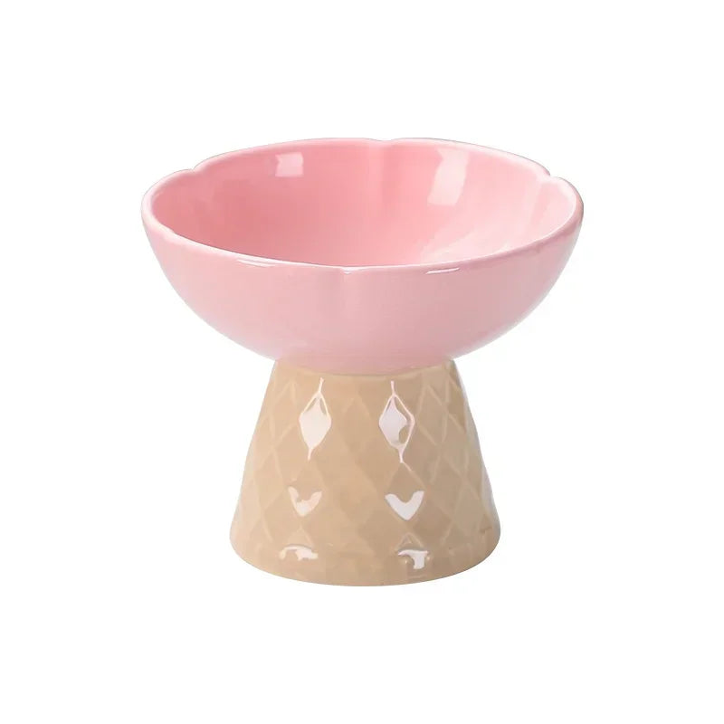 Elevated Cat Raised Ceramic Bowl For Pet Food And Water