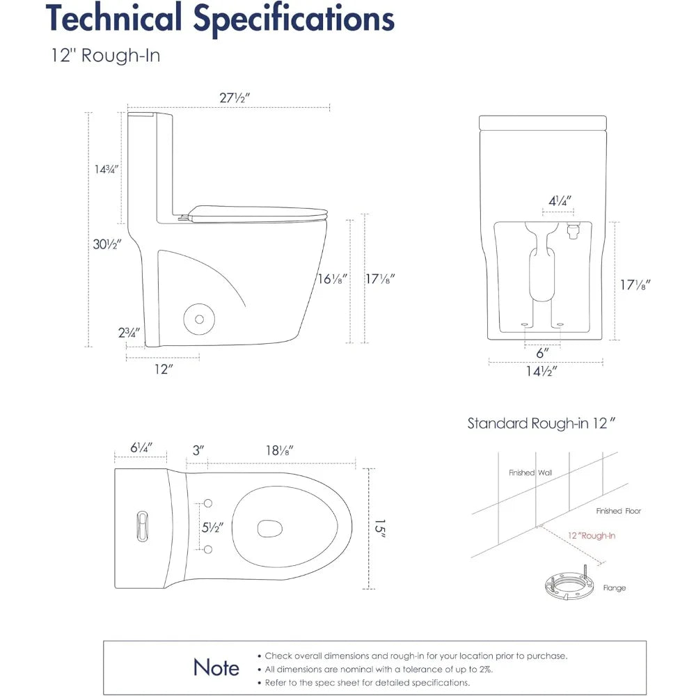 Elongated One Piece Toilet Dual Flush 1.1 To 1.6 GPF