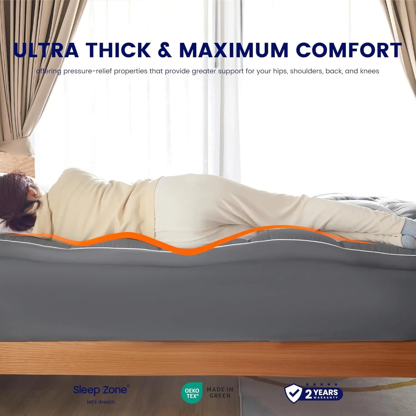 General Use Memory Foam Mattress Pad Topper For Back Pain