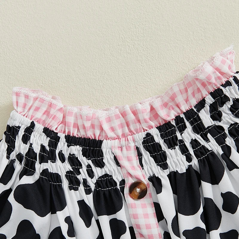 Guangdong Girls Leopard Sleeveless Top Distressed Shorts Set