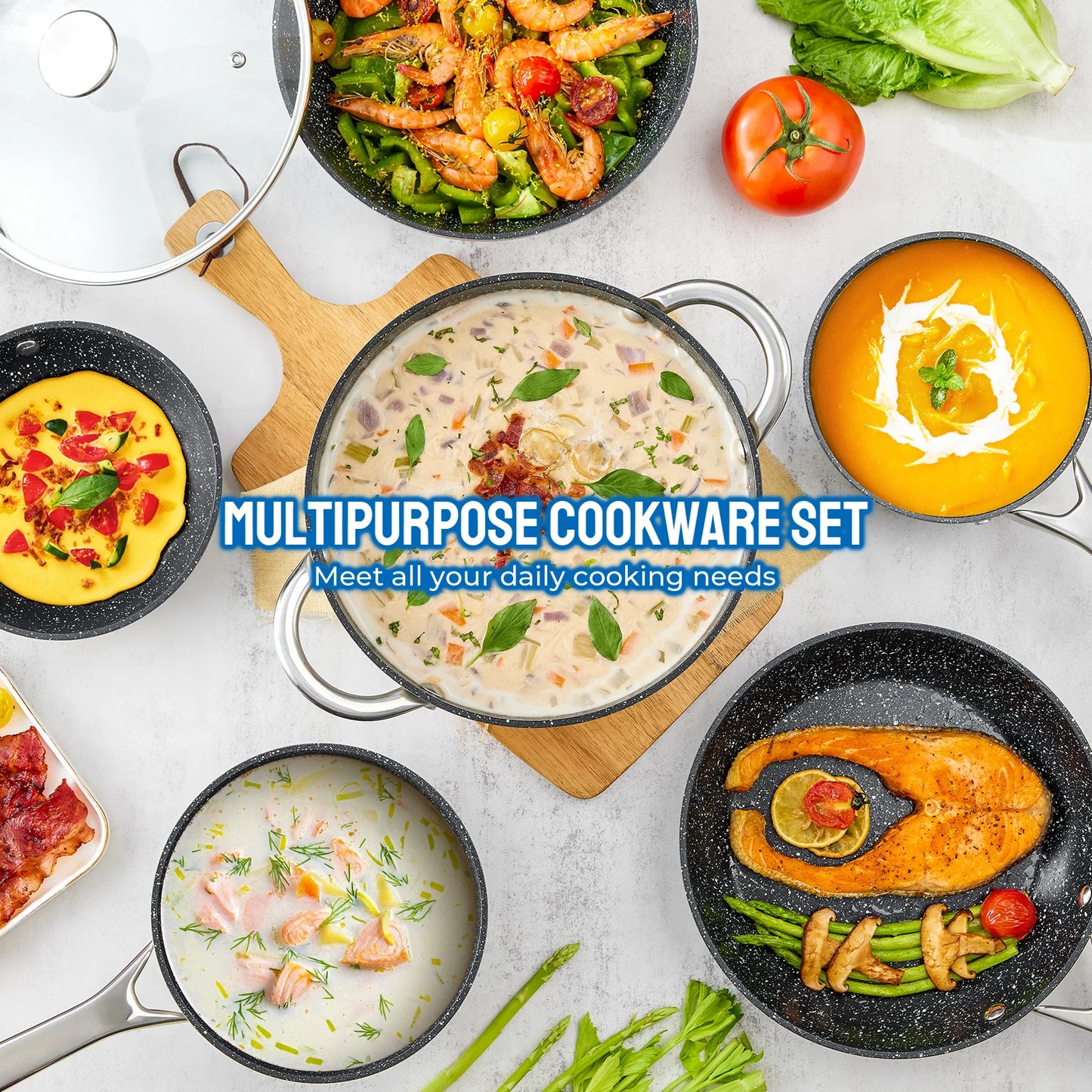 Complete Home Apparel BEZIA Induction Cookware Nonstick Set