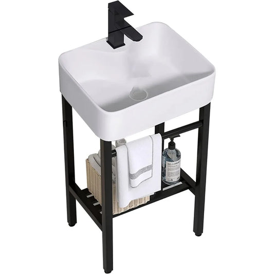 Free Standing Ceramic Sink For Laundry Room Vessel Basin