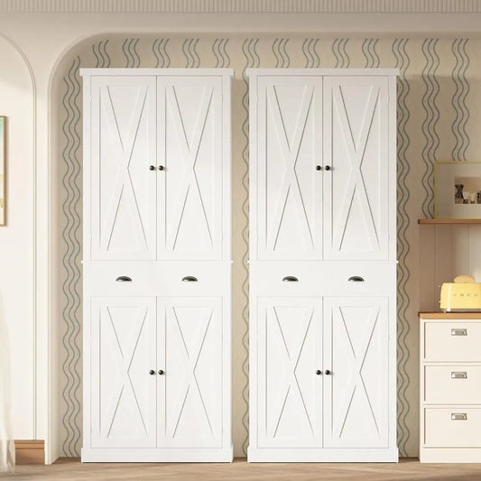 IRONCK Kitchen Pantry Storage Cabinet With Barn Doors