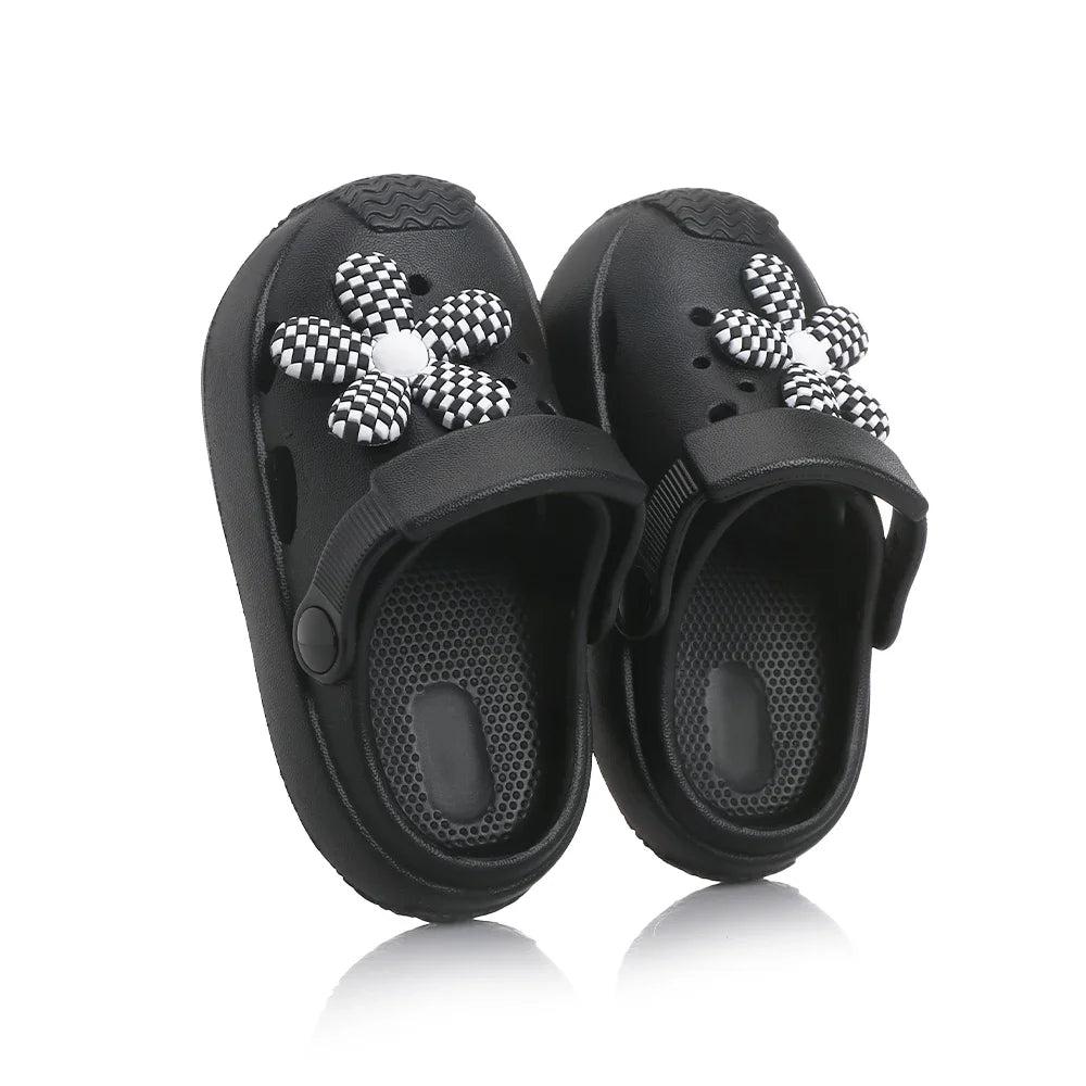 New Summer Children Beach Slippers Soft Anti-Slip Comfort Hole Flower Sandal for Boy Girl Cute  Light Breathable Garden Shoes