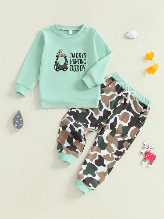 Guangdong Boys 2 Piece Cozy Graphic Tee Joggers Outfit