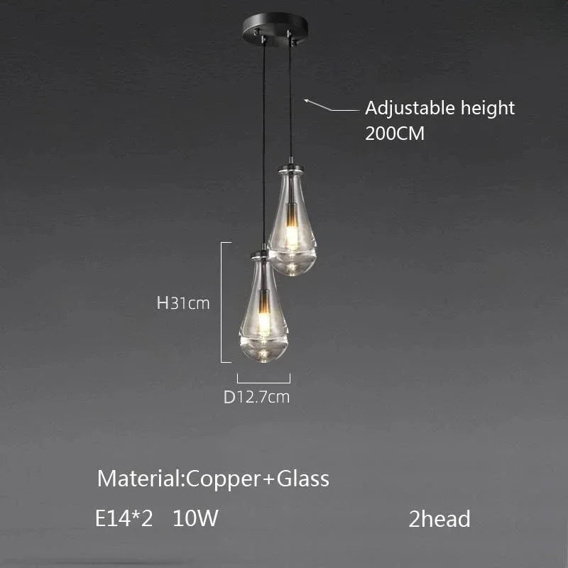 Modern E14 Crystal Vintage Water Droplet Pendant Chandelier
