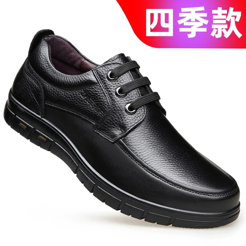 CColinican Men Genuine Leather Casual Shoes Lightweight
