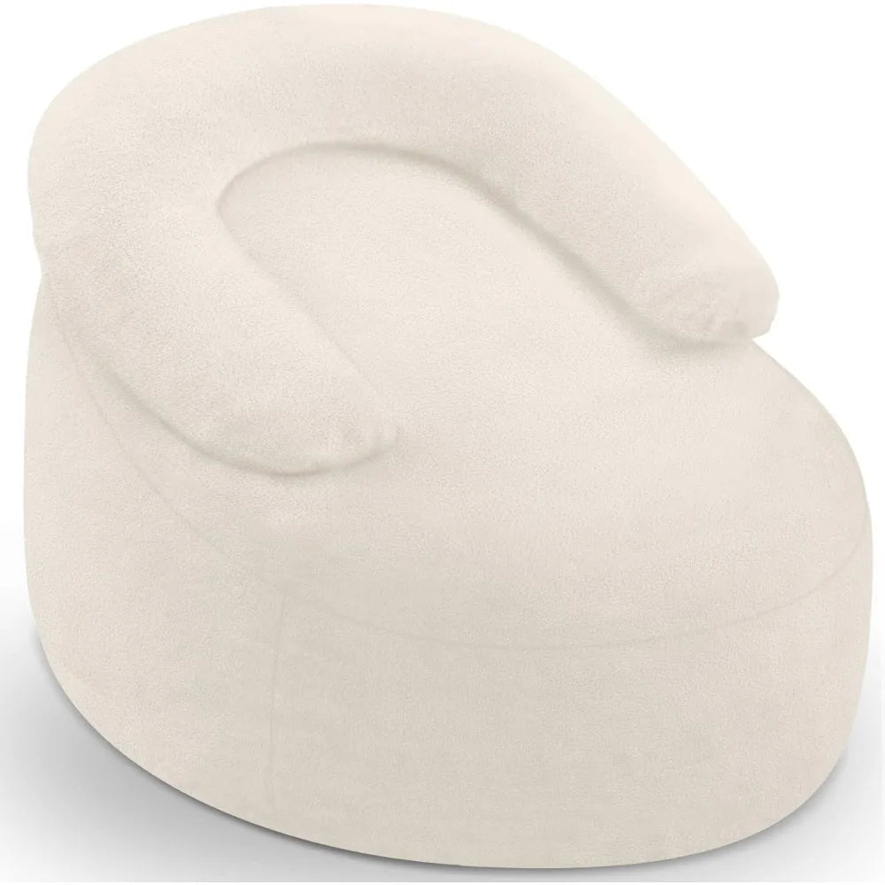 Hign-concerned Teddy Fleece Bean Bag Chair With U Pillow