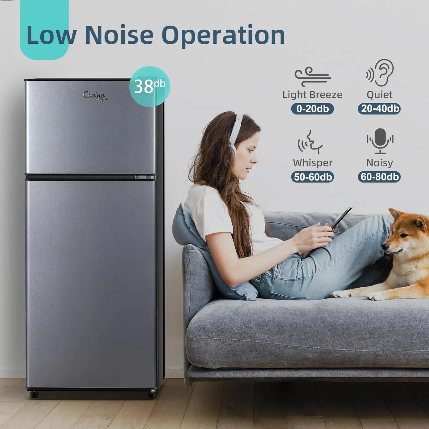 Krib Bling Mini Refrigerator With Freezer Double Door Dorm