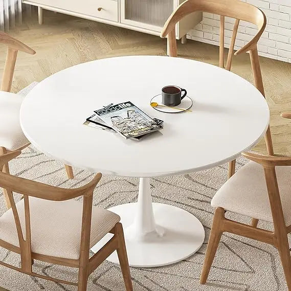 Pedestal Dining Table Mid Century Modern Design Elegant