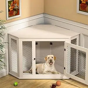 XUYUAN Dog Kennel Furniture End Table With Mesh Indoor