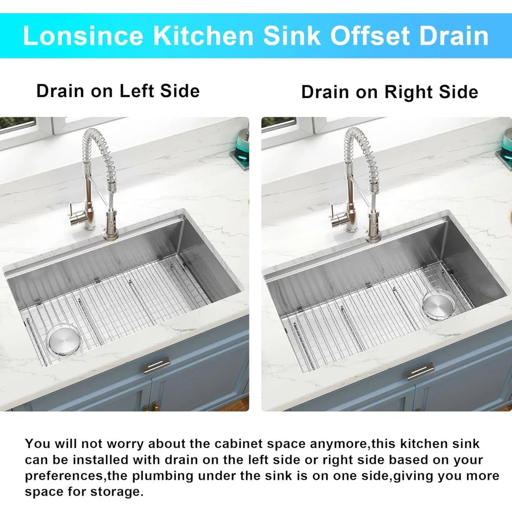 Undermount Stainless Steel Workstation Sink Single Bowl
