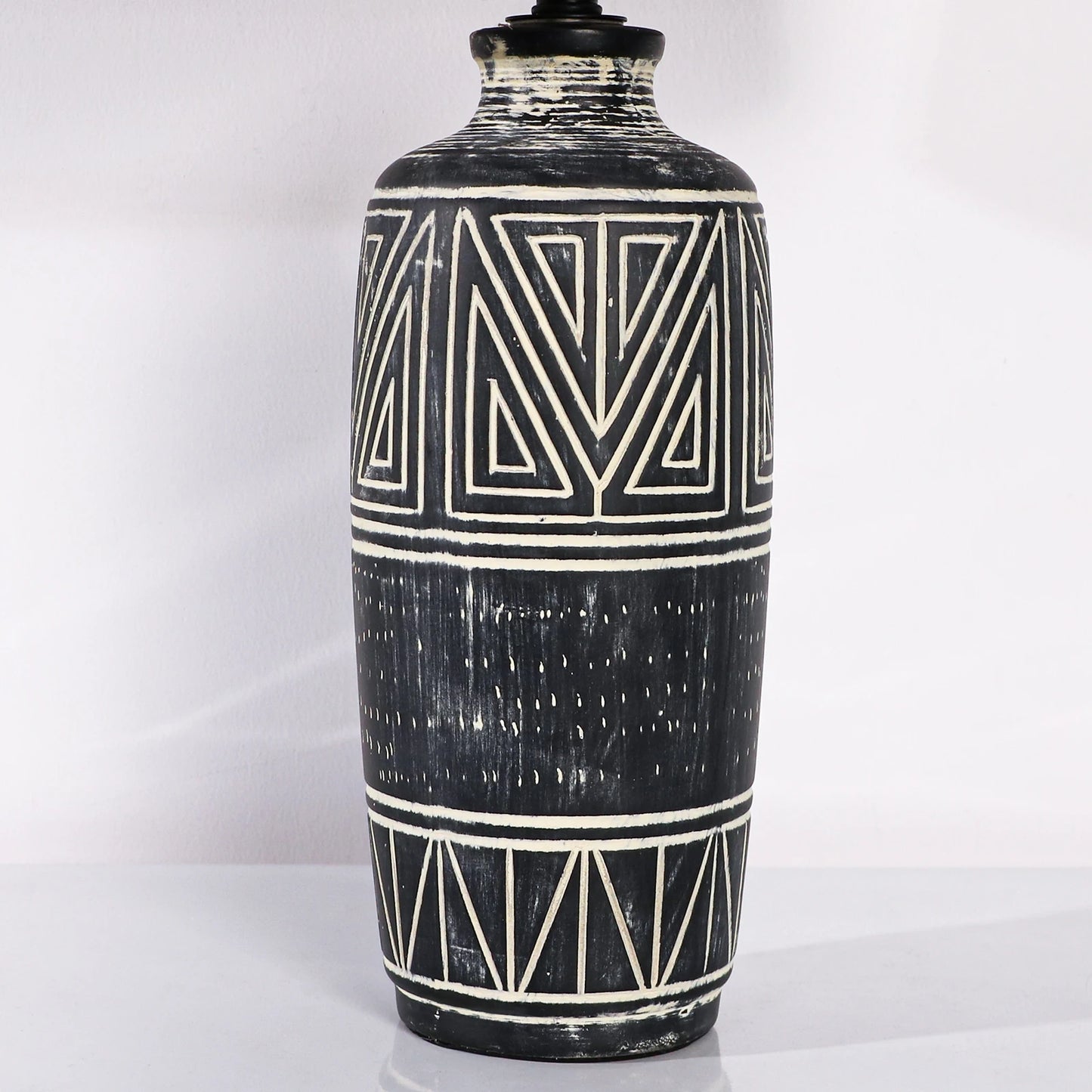 Stanbow Geometric Ceramic Table Lamps With Linen Shade