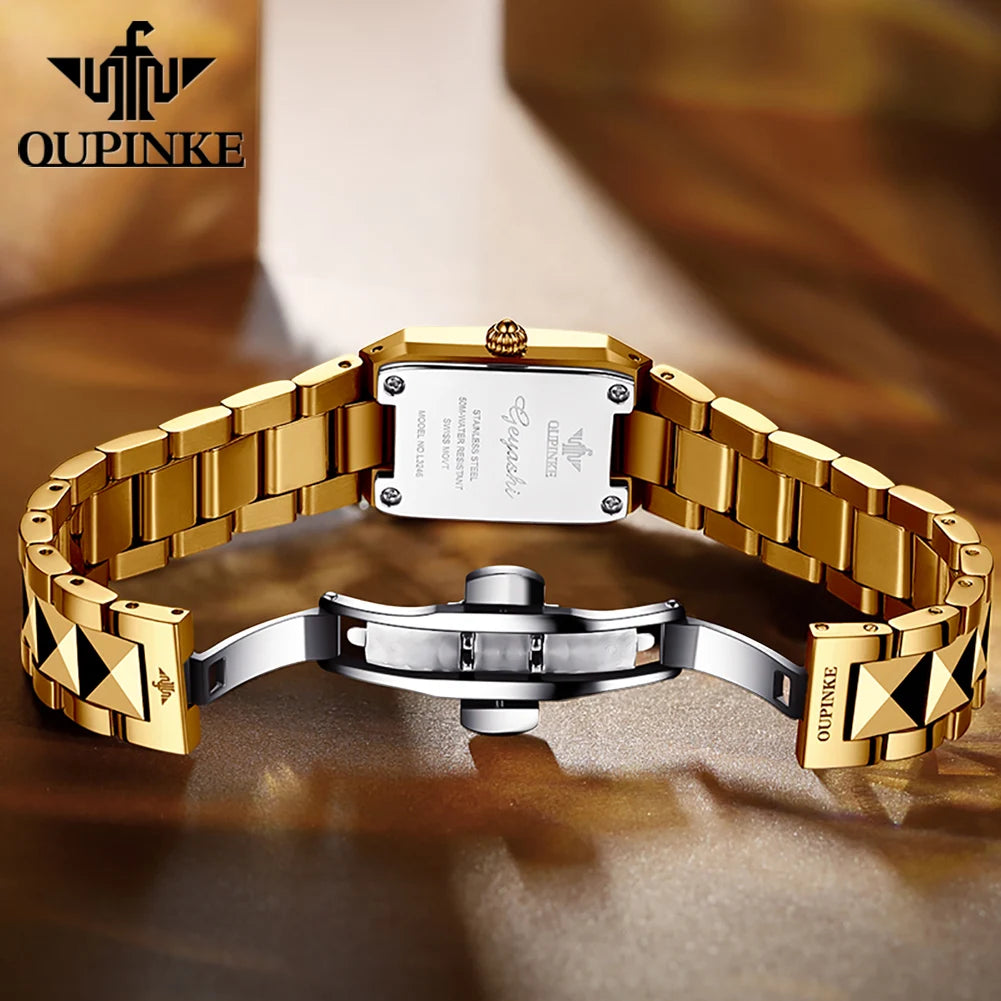 OUPINKE Japan Movement Automatic Womens Watch Tungsten