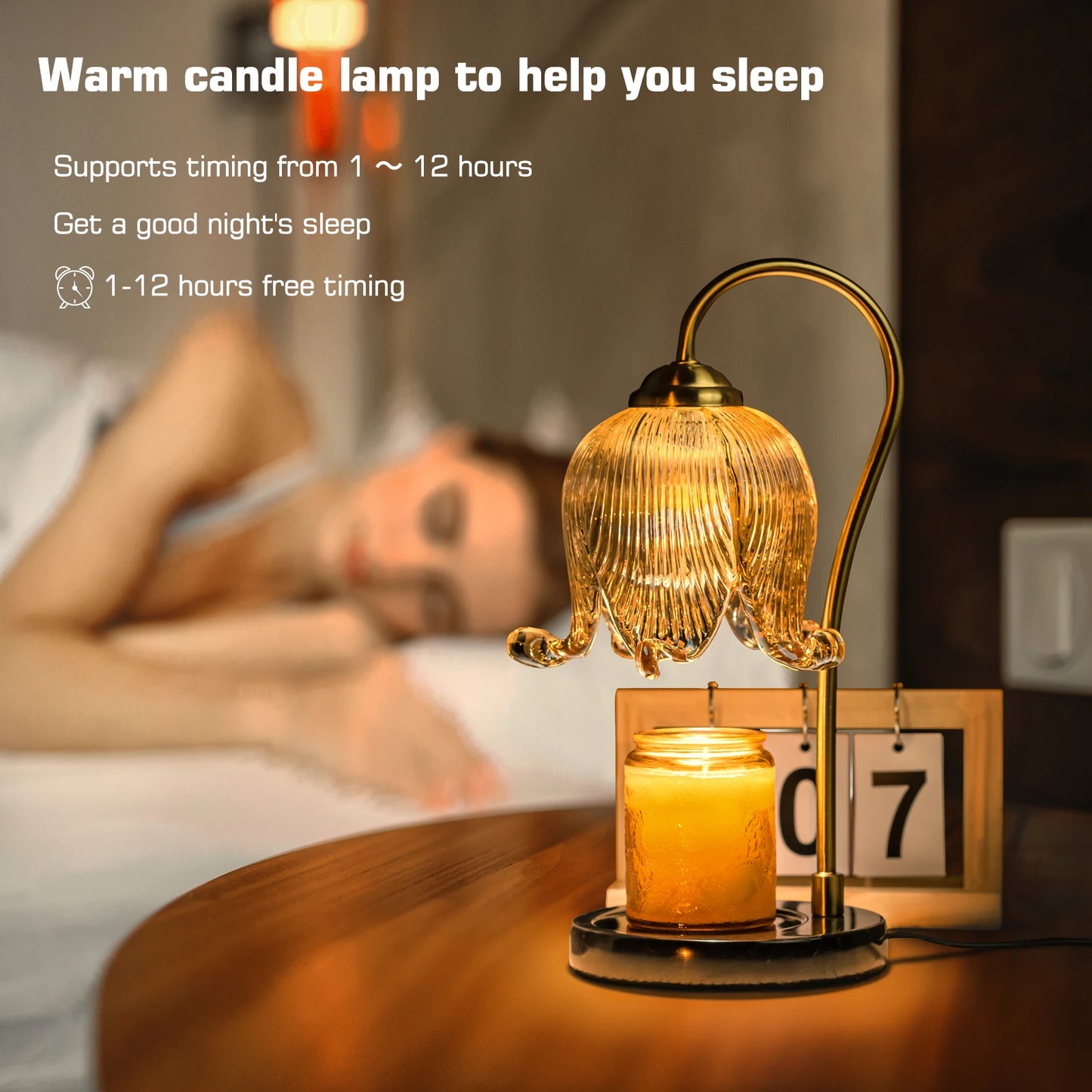 Tulip Flower Warm Candle Table Lamp Fragrance Atmosphere