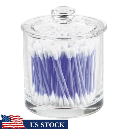XMSJ Clear Glass Vanity Storage Jar With Lid For Cotton